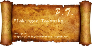 Plakinger Tavaszka névjegykártya